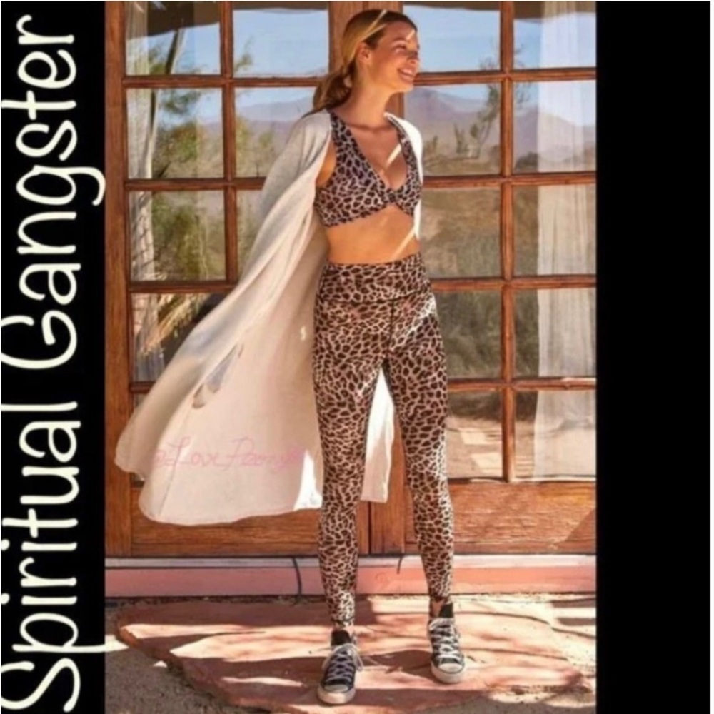 Spiritual Gangster Perfect High Waisted Leggings Leopard Animal Print Size Small